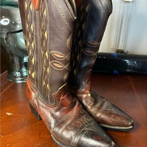 Bronco Vintage Cowboy Boots Men’s Size 8D Made In USA Dark Brown Boots